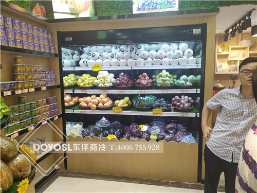 深圳市光明新區(qū)品果鮮森-水果店冷藏柜-水果風(fēng)幕柜案例